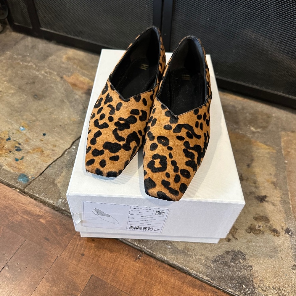 Toteme Leopard Print Pony Hair Flats